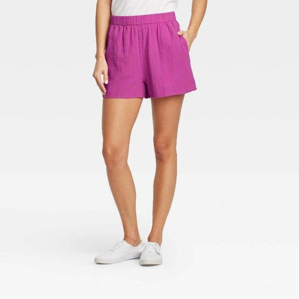 NWT Universal Thread Women's Side Pockets Elastic Waist Short, Pink, S